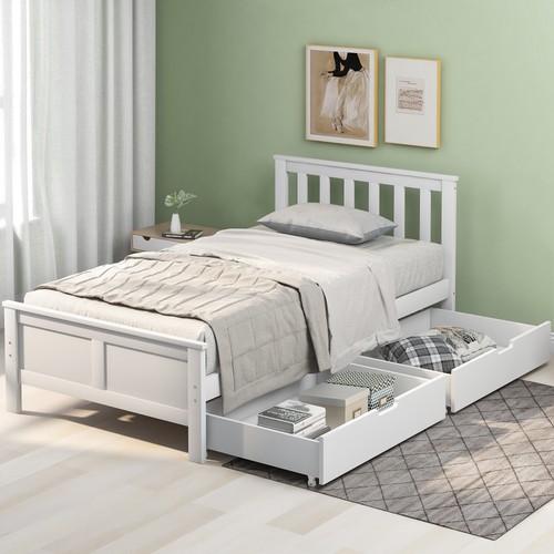 3ft wooden single bed frame - single,