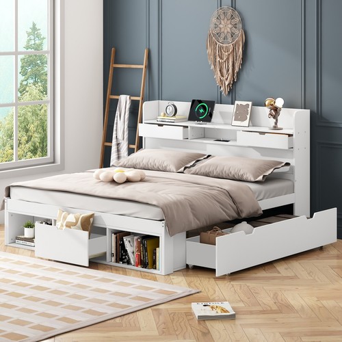 Wooden bed frame with - frame,