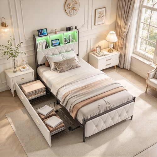 3ft upholstered single bed - single,