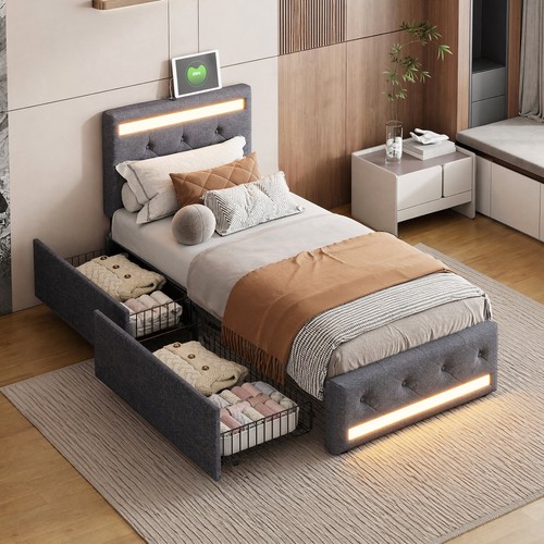 Upholstered 3ft single bed - upholstered,