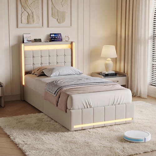 Upholstered 3ft single bed - single,