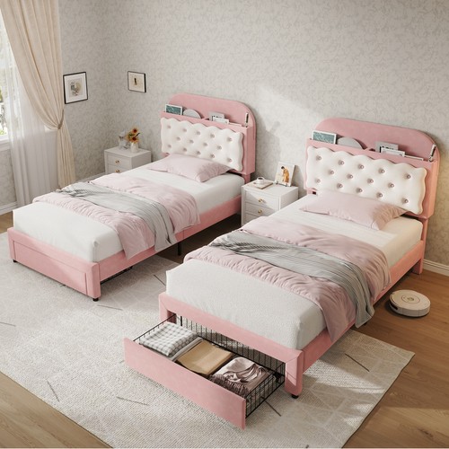 3ft single velvet - single, bed