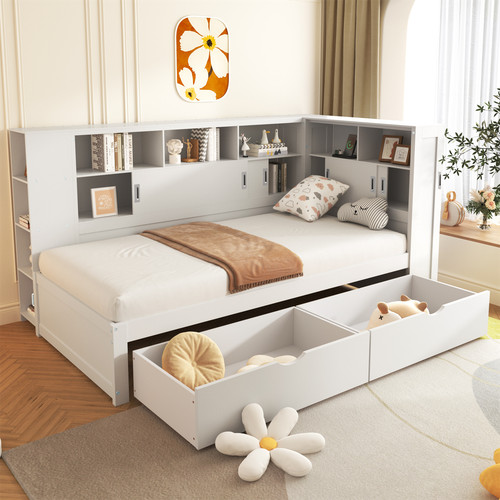 Single bed with bookcase - single,