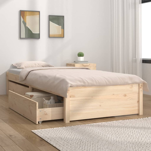 Single bed frame brown pine - frame,