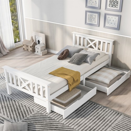 Wooden bed frame - wooden, pine