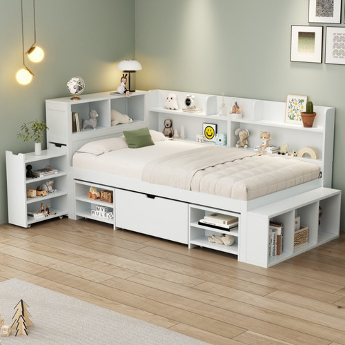Single bed with bookcase - bed,