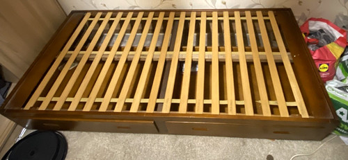 Single wooden bed frame - bed, brown