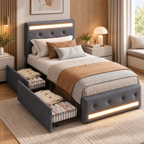 3ft single upholstered bed - upholstered,