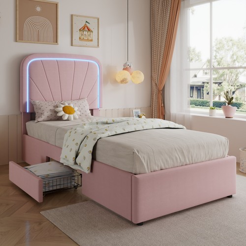 Upholstered single bed - upholstered, frame