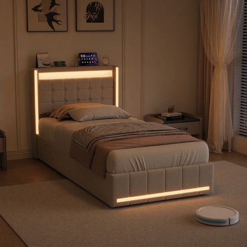 Upholstered storage bed frame - upholstered,