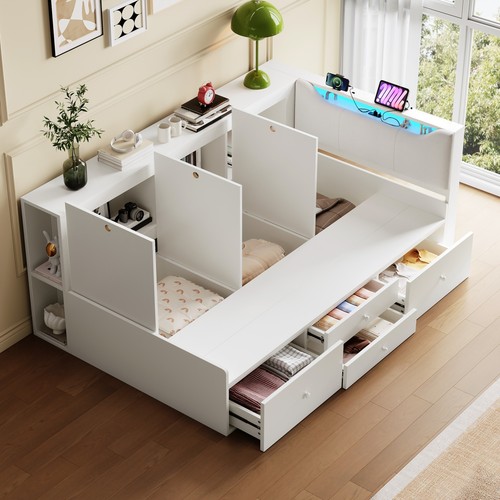 3ft single white - 3ft, wooden