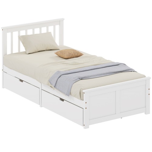 Homcom storage bed with - bed, 2