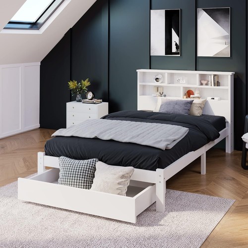 Single bed frame white 3ft - single,