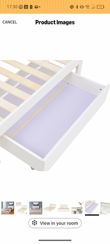 Single white wood bed frame - white,
