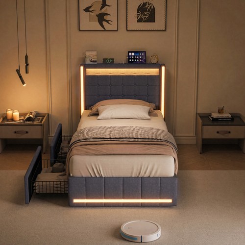 Upholstered bed frame 3ft - upholstered,